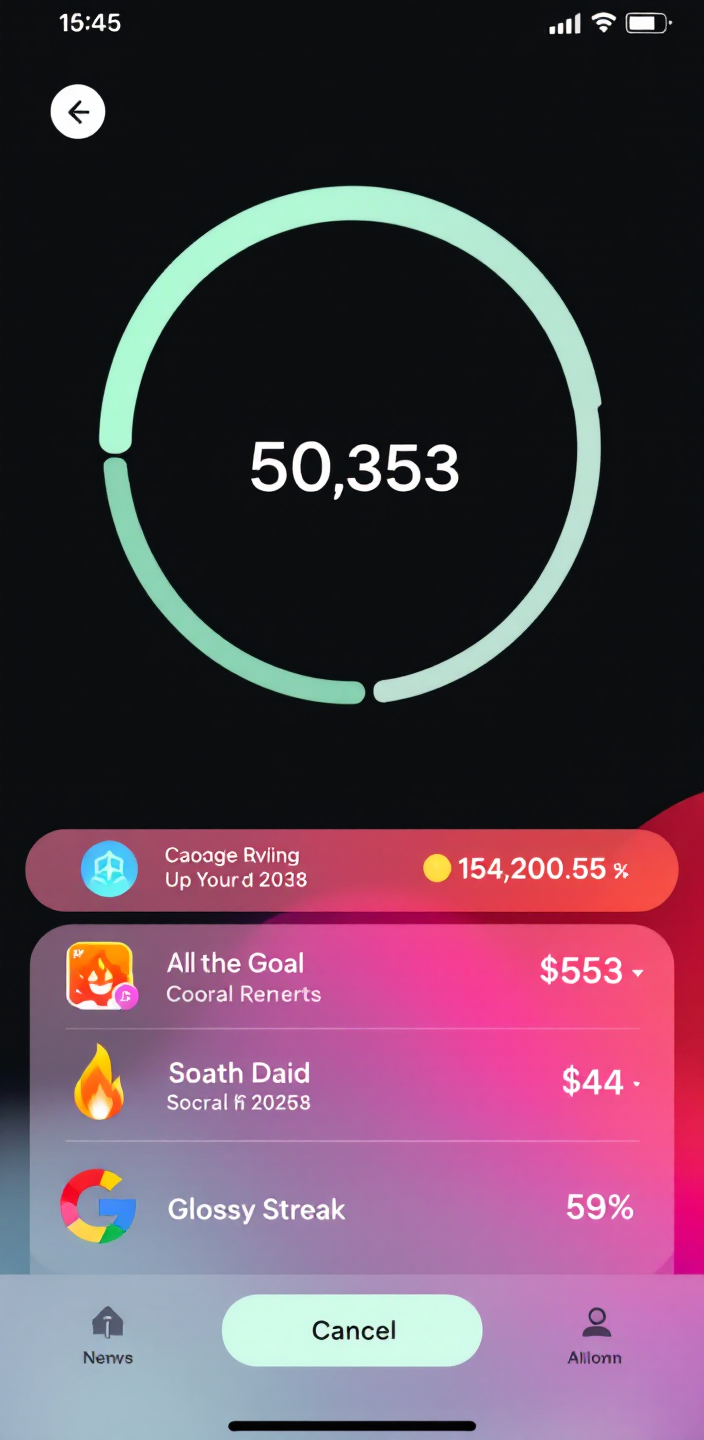 Drip app goal progress screen with streak counter